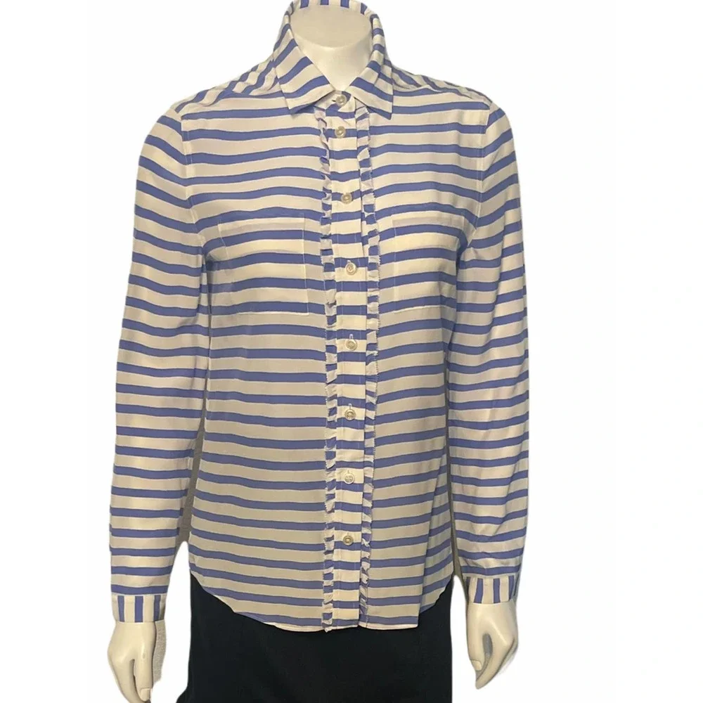 kate spade blue&‎ white striped top XS